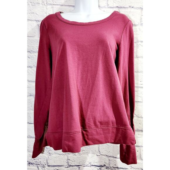 Old Navy Tops - Old Navy Active Dark Pink Long Sleeves Criss Cross Back Top S Thumb Holes Soft